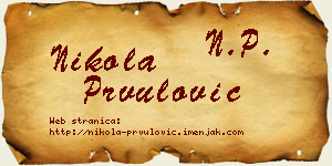 Nikola Prvulović vizit kartica